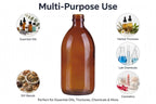 Amber Glass Medicine & Syrup Bottles with 28mm White Medicap Child-Resistant Cap - Multipack (60ml–1000ml)