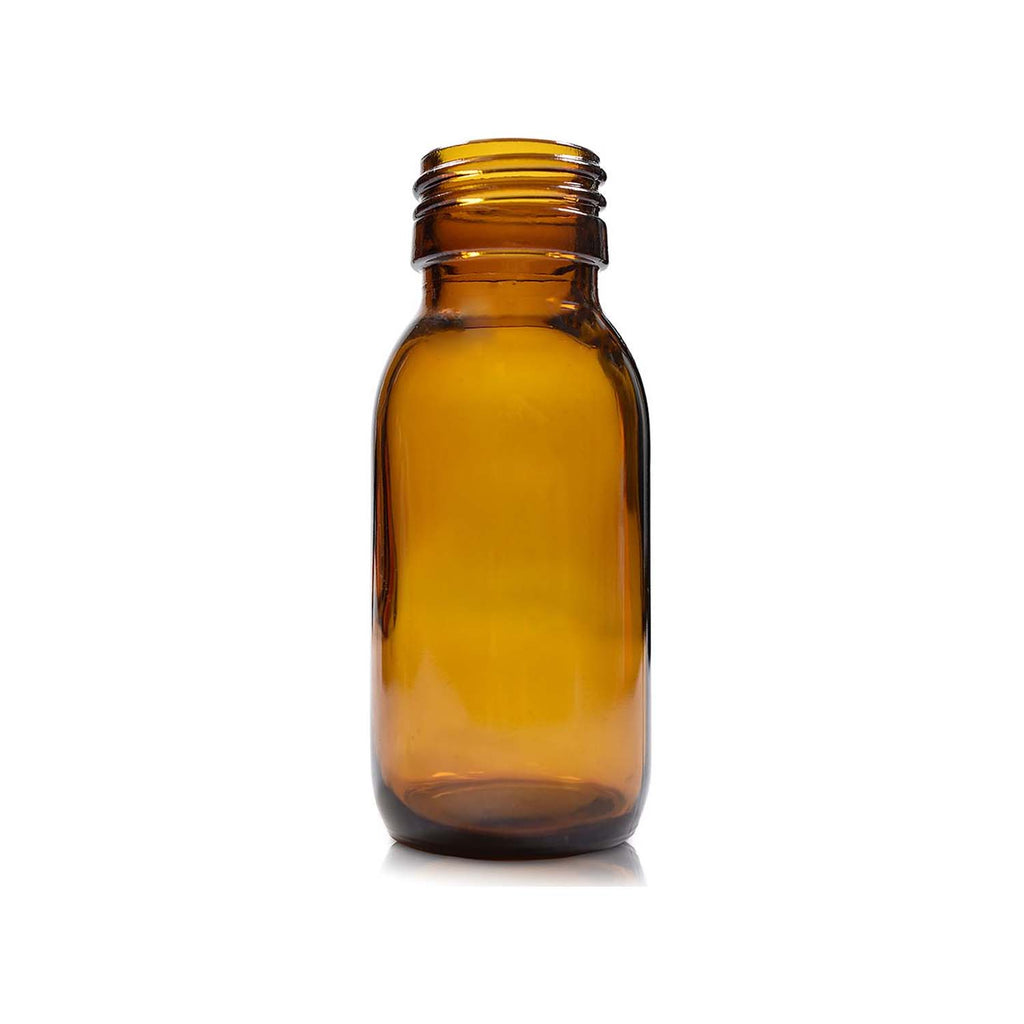 60ml amber glass medicine bottle without cap pack of 132 - UK made