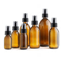 Amber Glass Bottles with Black Atomiser Spray — Multipack (60ml–1000ml) | Made in the UK