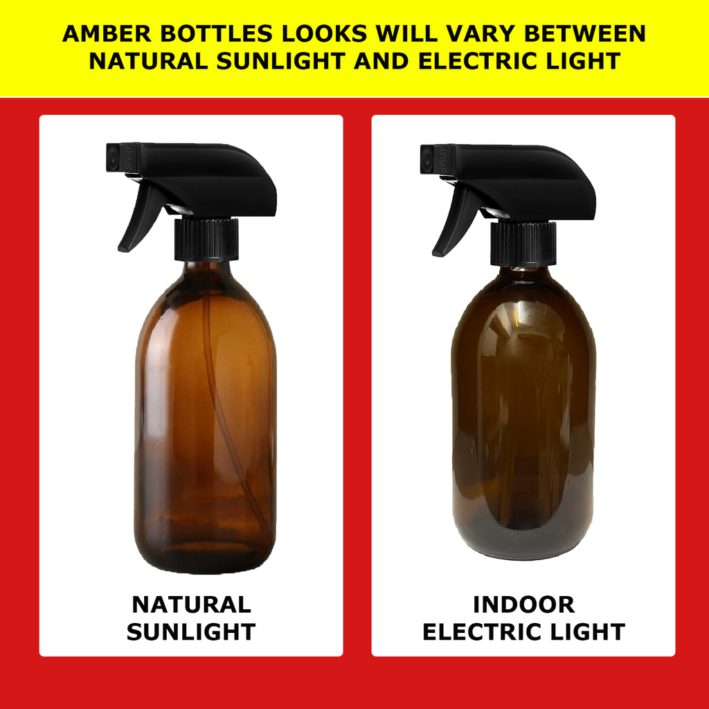 Amber Glass Trigger Spray Bottle for aromatherapy, skin care, cleaning BPA FREE