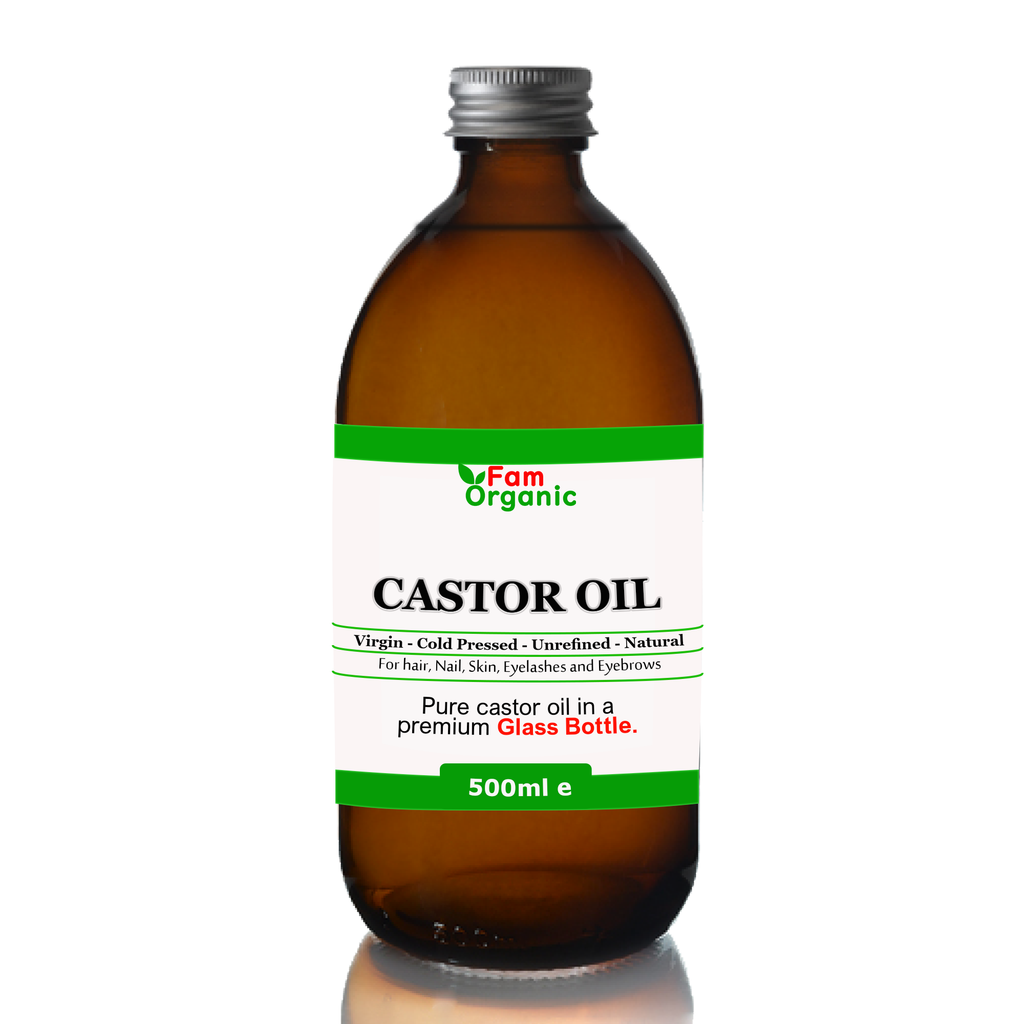 100% Natural Cold Pressed Castor Oil | Hexane-Free | Glass Bottle