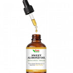 Fam Natural 100% Pure Sweet Almond Oil in Glass Bottle - Cold Pressed Hexane Free for Hair, Skin, Face, Body and Nails