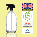 Clear Glass Trigger Spray Bottle for aromatherapy, skin care, cleaning BPA FREE