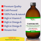 100% Natural Cold-Pressed Castor Oil - Hexane-Free in Glass Bottle | Fam Organic