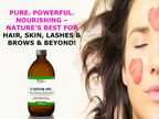 100% Natural Cold Pressed Hexane-Free Castor Oil in Glass Bottle