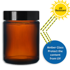 Amber Glass Jars with Airtight Lid – for Cosmetic Cream, Candle, Herb Storage