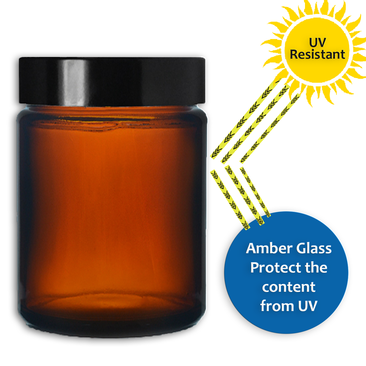 Amber Glass Jars with Airtight Lid – for Cosmetic Cream, Candle, Herb Storage
