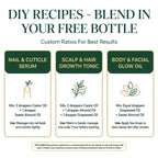 Ultimate DIY Hair, Skin & Nail Care Kit: Pure Almond, Castor & Grapeseed Oils set (3x100ml) + Free Glass Mixing Bottle