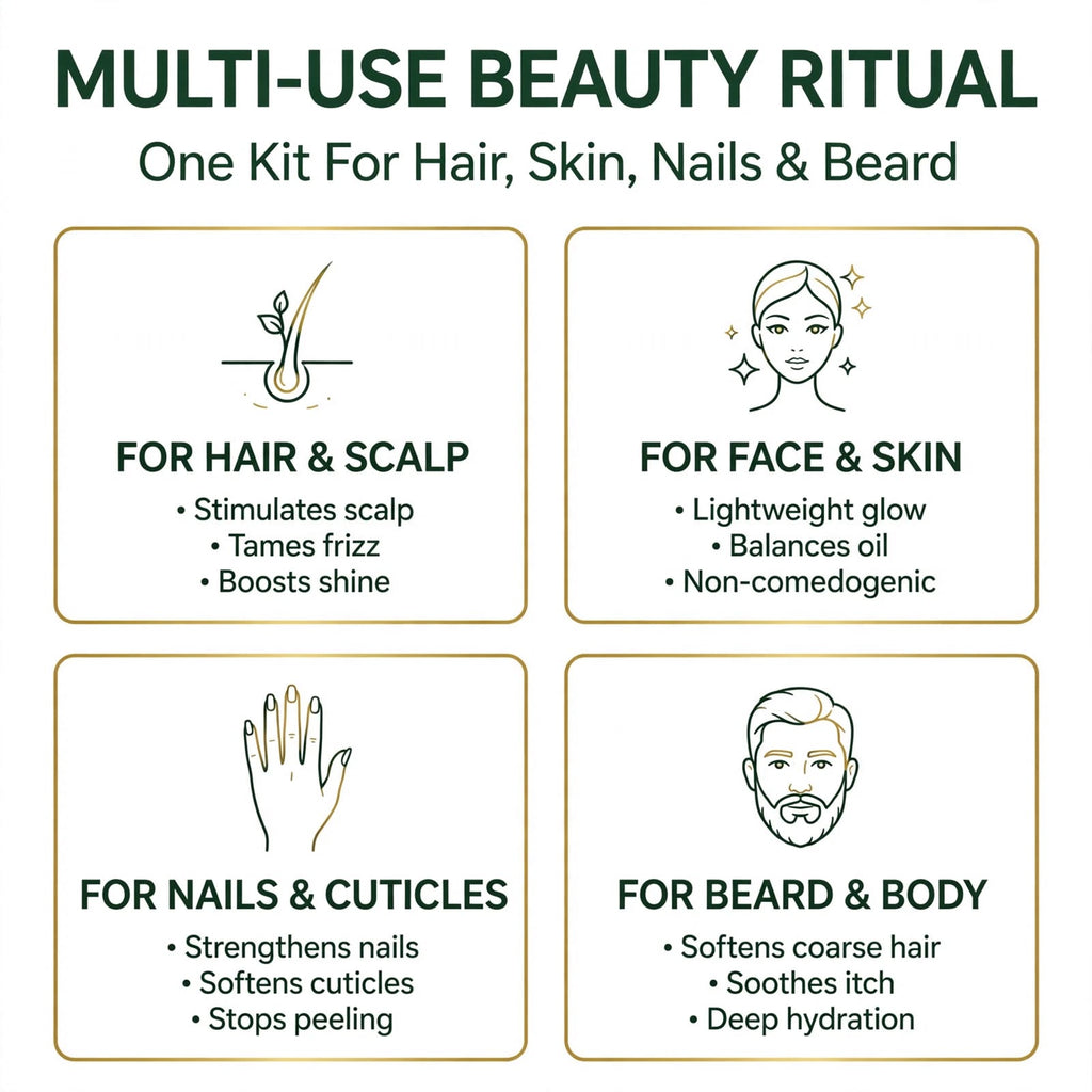 Ultimate DIY Hair, Skin & Nail Care Kit: Pure Almond, Castor & Grapeseed Oils set (3x100ml) + Free Glass Mixing Bottle