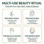 Ultimate DIY Hair, Skin & Nail Care Kit: Pure Almond, Castor & Grapeseed Oils set (3x100ml) + Free Glass Mixing Bottle