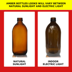 Amber Glass Bottles with Black Atomiser Spray — Multipack (60ml–1000ml) | Made in the UK