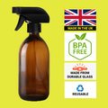 Amber Glass Trigger Spray Bottle for aromatherapy, skin care, cleaning BPA FREE