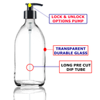 Clear Glass Soap Dispenser + Trigger Spray Refillabl Bottle