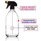 Clear Glass Trigger Spray Bottle for aromatherapy, skin care, cleaning BPA FREE