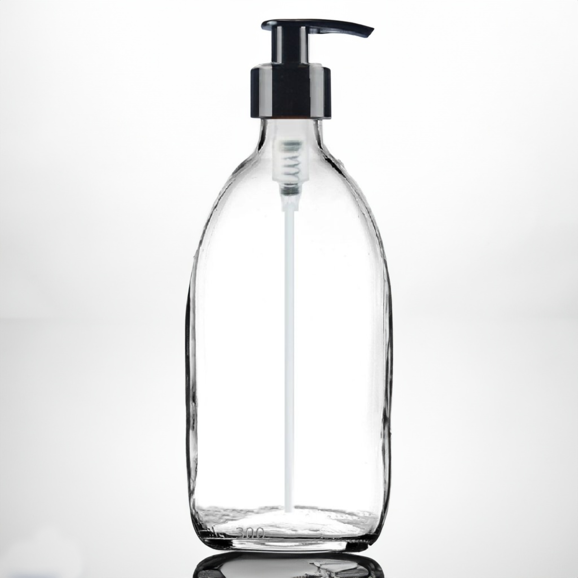 Fam Organic Clear Glass Soap Dispenser Bottle with Lotion Pump