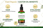 100% Natural Cold-Pressed Castor Oil - Hexane-Free with Glass Pipette (50ml & 100ml) | Fam Organic